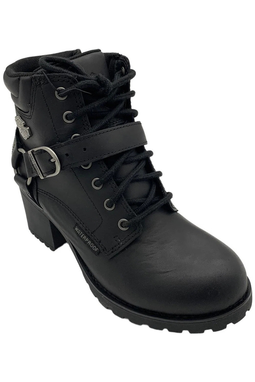 Harley Davidson Women's Howell 5" Lace/Zip Heeled Boots Black - Medium